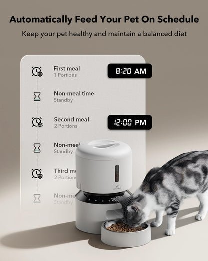 PETLIBRO Automatic Cat Feeder – 3L Programmable Pet Food Dispenser with Airtight Storage, Timed Portion Control, Voice Meal Call & Dual Power Supply, Clog-Free Healthy Feeding for Cats & Small Dogs