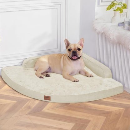 MEKIY Large Dog Bed - XL Orthopedic Egg-Crate Memory Foam Dog Beds with Removable Washable Cover, Waterproof Pet Beds with Non-Slip Bottom, Grey
