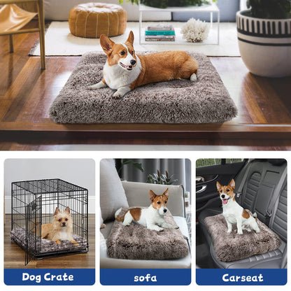 Dog Bed Crate Pad Plush Soft Dog Crate Bed for Medium Dogs and Cats Washable Anti-Slip Kennel Crate Mats for Sleeping and Anti Anxiety M