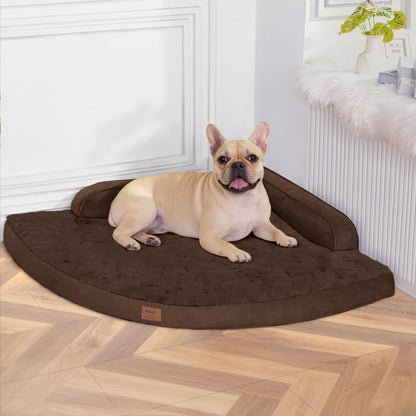 MEKIY Large Dog Bed - XL Orthopedic Egg-Crate Memory Foam Dog Beds with Removable Washable Cover, Waterproof Pet Beds with Non-Slip Bottom, Grey