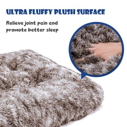 Dog Bed Crate Pad Plush Soft Dog Crate Bed for Medium Dogs and Cats Washable Anti-Slip Kennel Crate Mats for Sleeping and Anti Anxiety M