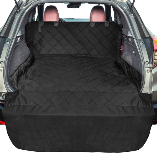 F-color SUV Cargo Liner for Dogs, Upgraded Extra Large Water Resistant Pet Cargo Cover Dog Seat Cover Mat for SUVs with with Bumper Flap for Full-Size SUVs Vans, Black