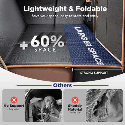 FURTIME Dog Car Seat Cover for Back Seat, Upgraded PU Leather Back Seat Extender with Hard Bottom Holds 400LBS, Waterproof Anti-Scratch, Large Space Back Seat Cover for Car, SUV, Small Truck