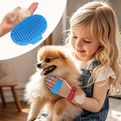 NVNAN Pet Hair Removal Glove for Dogs & Cats, 2-in-1 Deshedding Brush & Massage Mitt - Grooming Gloves for Shedding Control, Bathing and Washing, Safe for Short/Long Hair Pets 2-Pack (Blue)